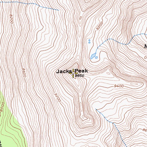 Topographic Map of Jacks Peak, CA