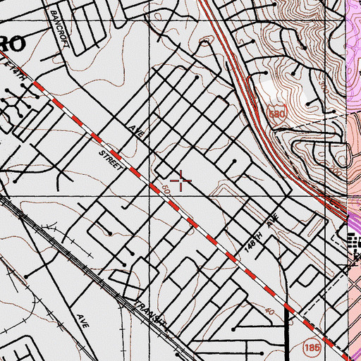 Topographic Map of Jefferson Elementary School, CA