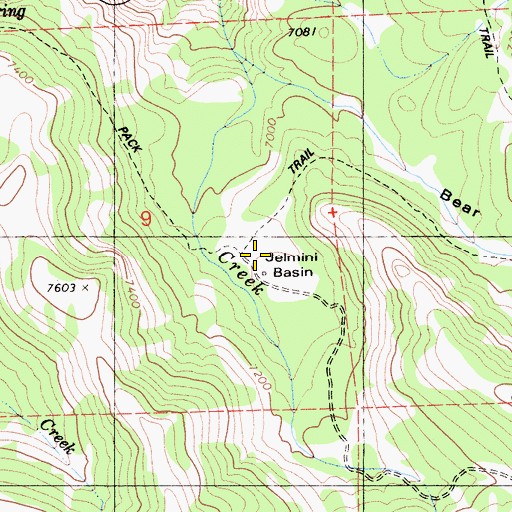 Topographic Map of Jelmini Basin, CA