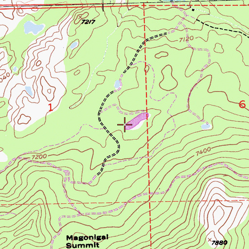 Topographic Map of Jerry Lake, CA