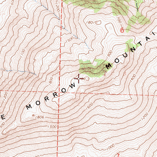 Topographic Map of Jesse Morrow Mountain, CA