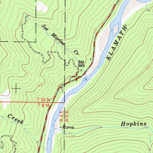 Topographic Map of Joe Marine Creek, CA