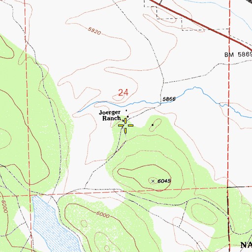Topographic Map of Joerger Ranch, CA