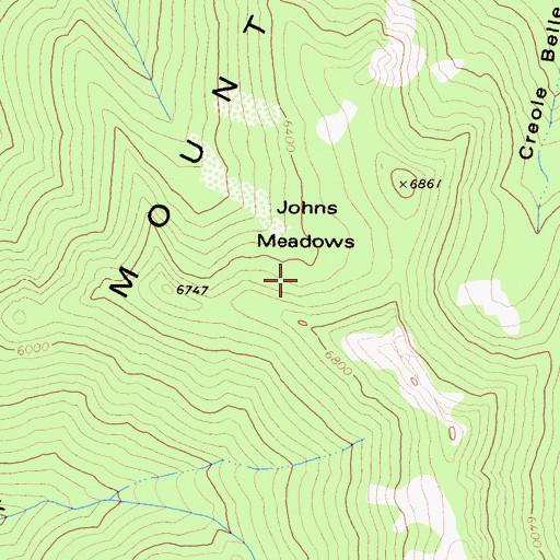 Topographic Map of Johns Meadows, CA