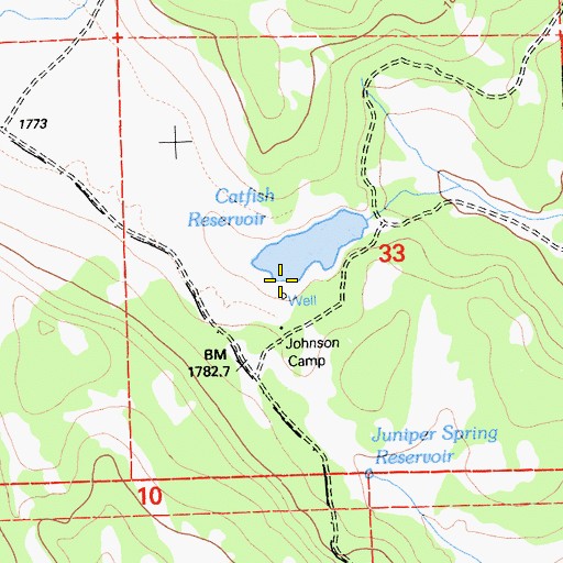 Topographic Map of Johnson Camp, CA