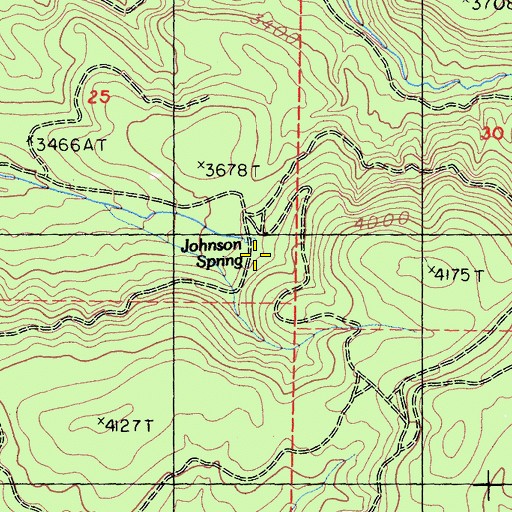 Topographic Map of Johnson Spring, CA