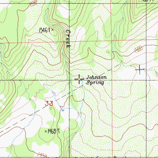 Topographic Map of Johnson Spring, CA