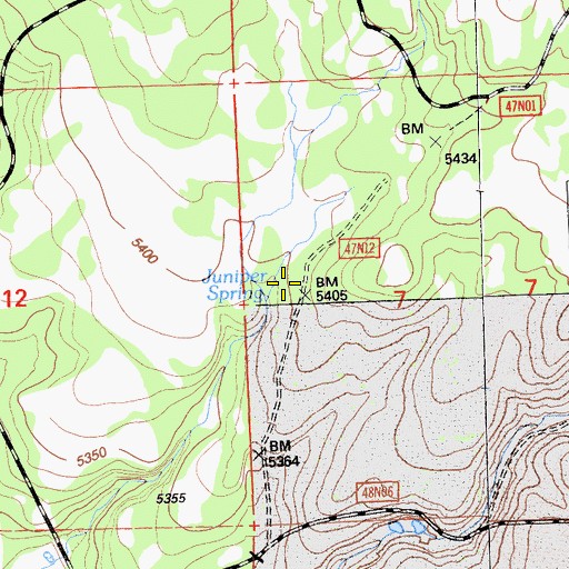 Topographic Map of Juniper Spring, CA