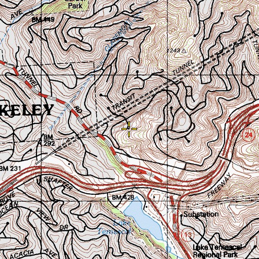 Topographic Map of Kaiser Elementary School, CA