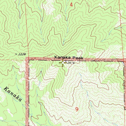 Topographic Map of Kanaka Peak, CA