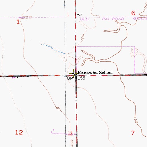 Topographic Map of Kanawha School, CA