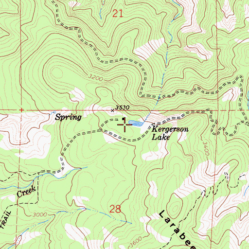 Topographic Map of Kergerson Lake, CA