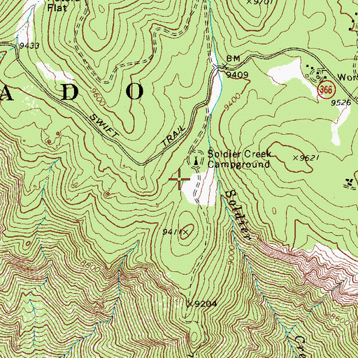 Topographic Map of Soldier Creek Recreation Area, AZ