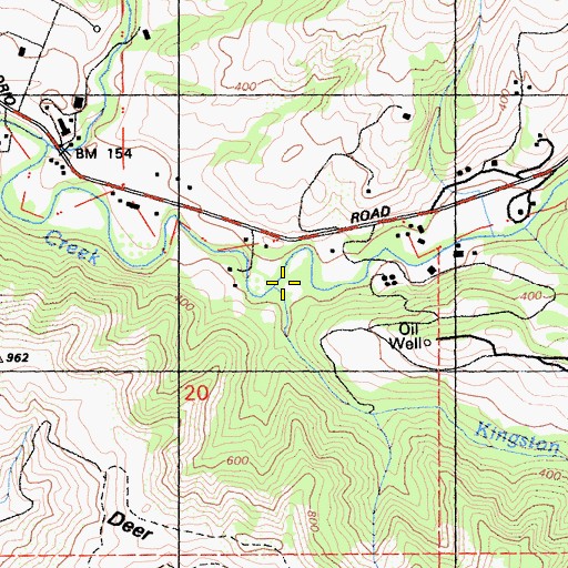 Topographic Map of Kingston Creek, CA