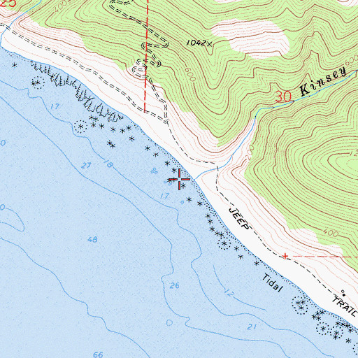 Topographic Map of Kinsey Creek, CA