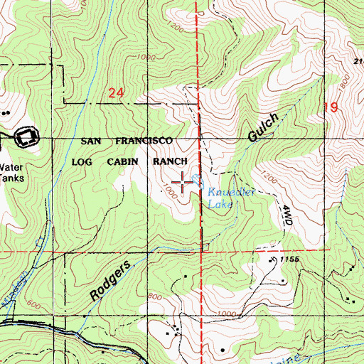 Topographic Map of Knuedler Lake, CA