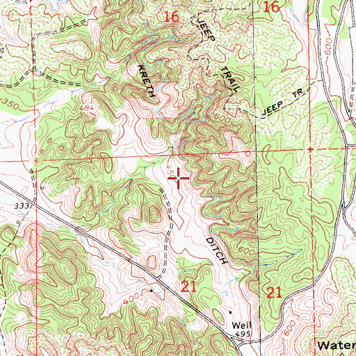 Topographic Map of Kreth Ditch, CA