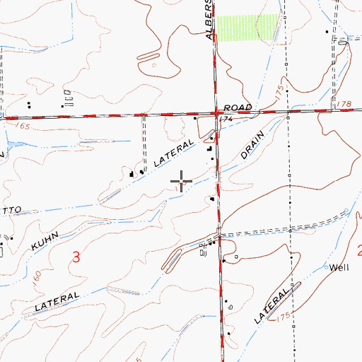 Topographic Map of Kuhn Drain, CA
