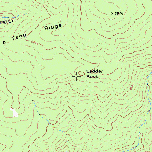 Topographic Map of Ladder Rock, CA