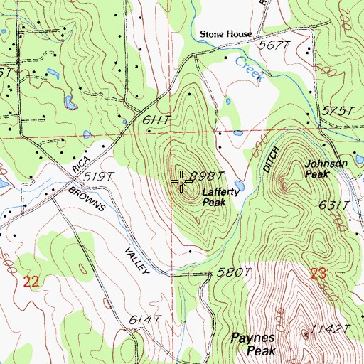 Topographic Map of Lafferty Peak, CA