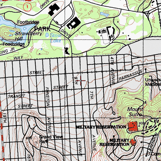 Topographic Map of Laguna Honda School, CA