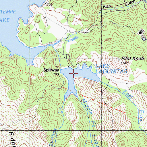 Topographic Map of Lake Lagunitas, CA