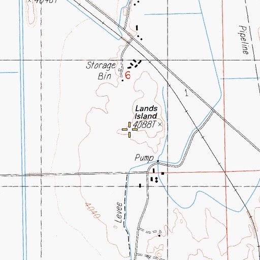 Topographic Map of Lands Island, CA