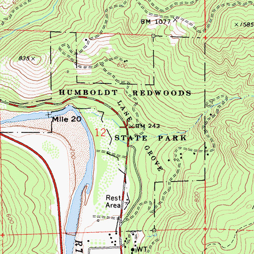 Topographic Map of Lane Grove, CA