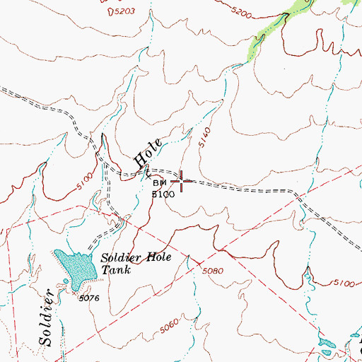 Topographic Map of Twin Tanks Dam, AZ