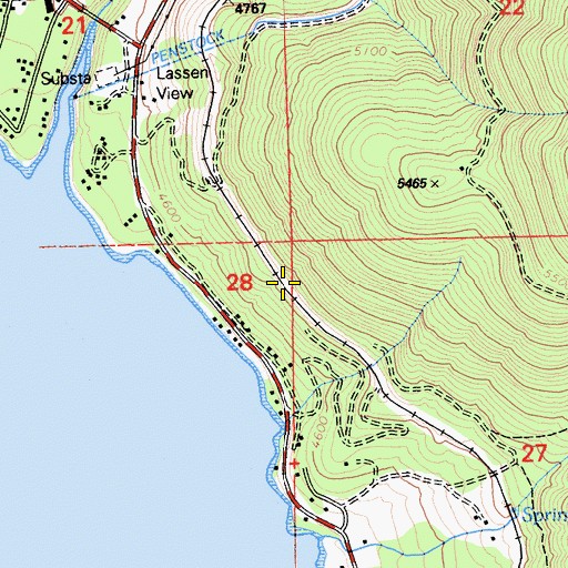 Topographic Map of Lassen View, CA