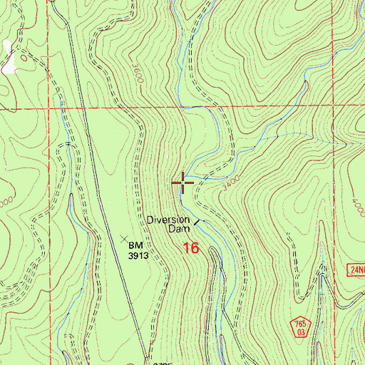 Topographic Map of Last Chance Creek, CA