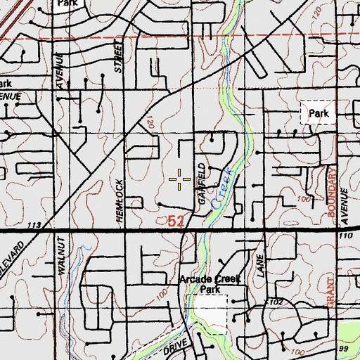 Topographic Map of Laurel Ruff Center, CA