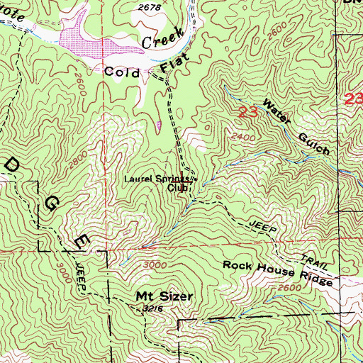 Topographic Map of Laurel Springs Club, CA