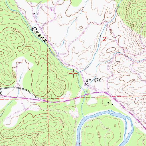 Topographic Map of Lichen Creek, CA