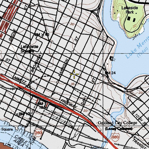 Topographic Map of Lincoln School, CA