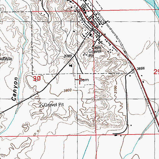 Topographic Map of Duncan Valley Cemetery, AZ