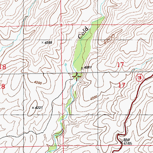 Topographic Map of Fulcher Ranch, AZ