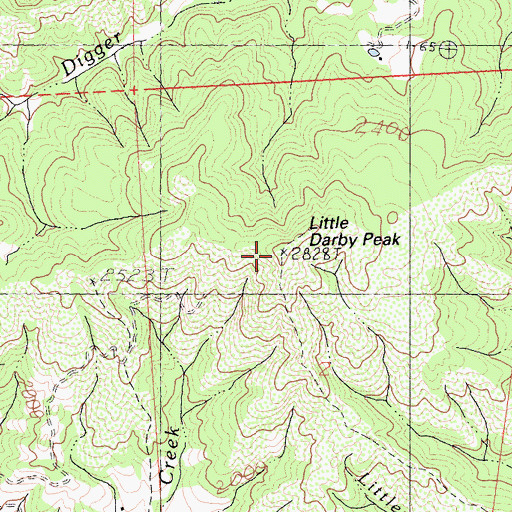 Topographic Map of Little Darby Peak, CA