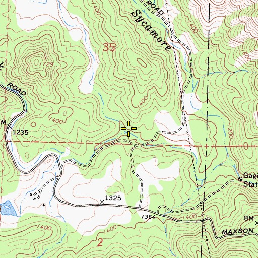 Topographic Map of Little Dry Creek, CA