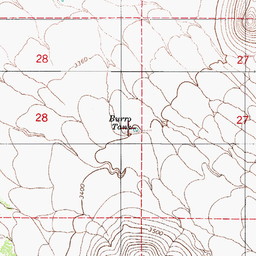 Topographic Map of Burro Tank, AZ