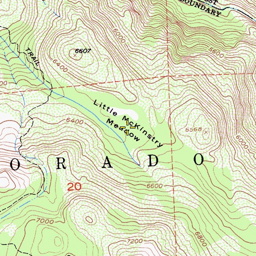 Topographic Map of Little McKinstry Meadow, CA