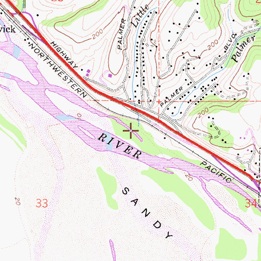 Topographic Map of Little Palmer Creek, CA