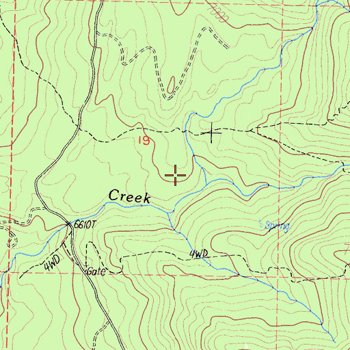 Topographic Map of Little Rancheria Creek, CA
