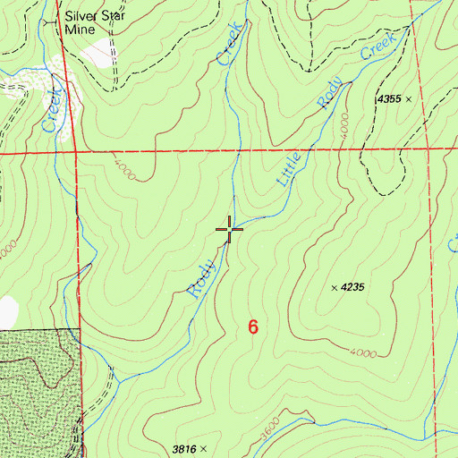 Topographic Map of Little Rody Creek, CA