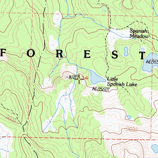 Topographic Map of Little Spanish Lake, CA