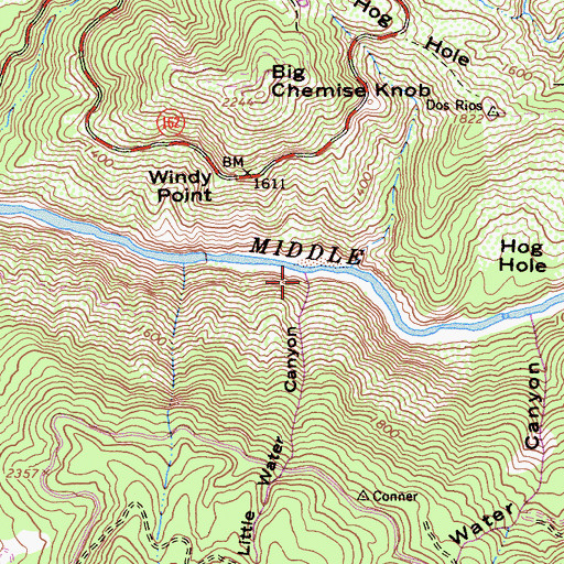 Topographic Map of Little Water Canyon, CA