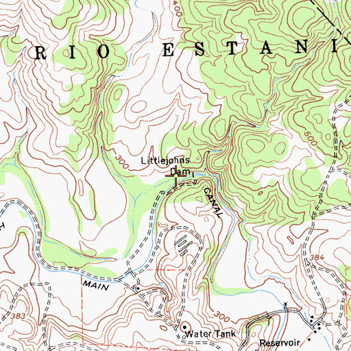 Topographic Map of Littlejohns Dam, CA