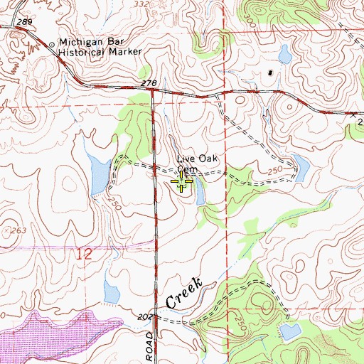 Topographic Map of Live Oak Cemetery, CA