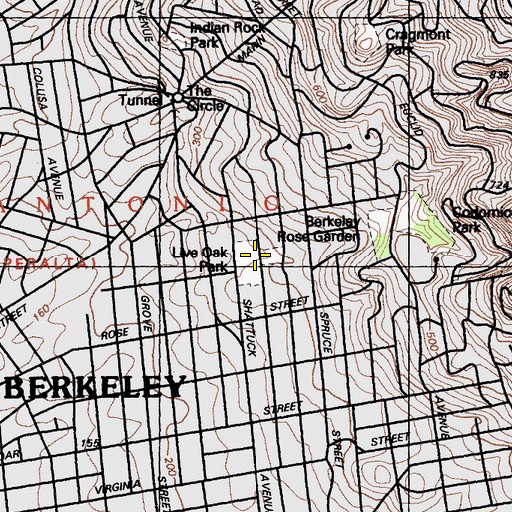 Topographic Map of Live Oak Park, CA