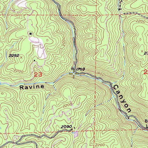 Topographic Map of Live Oak Ravine, CA